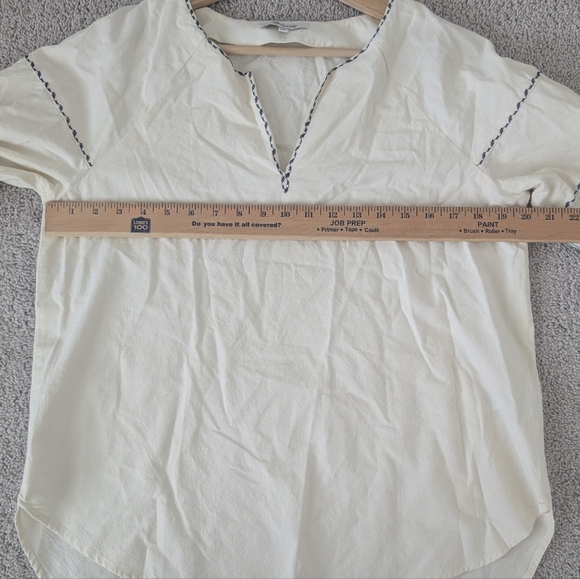 Madewell Womens Shirt Small Ivory Peasant Cottage Embroidered Fall Thanksgiving - Picture 8 of 9